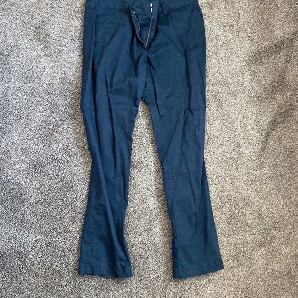Dark Teal Navy Blue Lands’ End 14P Chino Pants